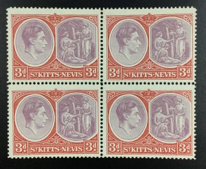 MOMEN: ST KITTS NEVIS SG #73b P14 CHALKY PPR MINT OG 2H/2NH £200+ LOT #61857