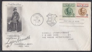 United States Scott 1117-8 Art Craft FDC - Lajos Kossuth