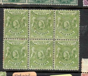 BRITISH EAST AFRICA    (PP1206B) QV 1/2A LION SG 65 BL OF 6   MNH 