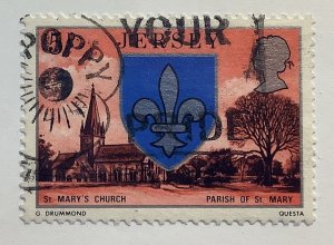 Jersey 1976 Scott 139 used - 5p, Coat of Arms & St Mary's Church