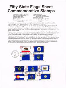 US #SP408 (1663-1672) State Flags USPS Souvenir Page