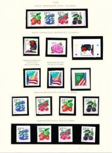 U S 1999 Self-Adhesive Coil Stamps,  18 Different Stamps   Mint NH