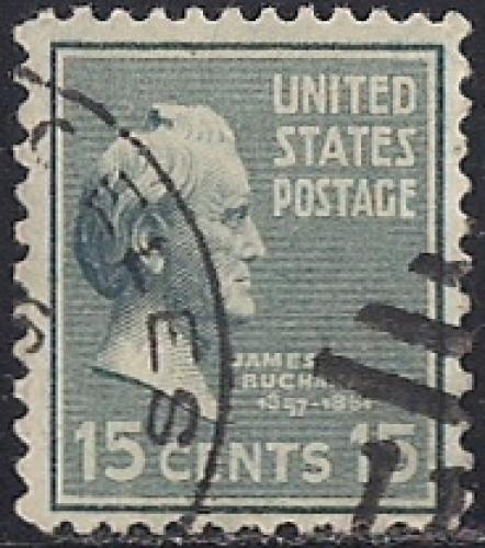 820 15 cent FANCY CANCEL James Buchanan Stamp used F