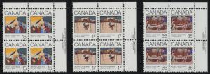 Canada 870-2 TR Plate Blocks MNH Christmas Greeting cards on stamp