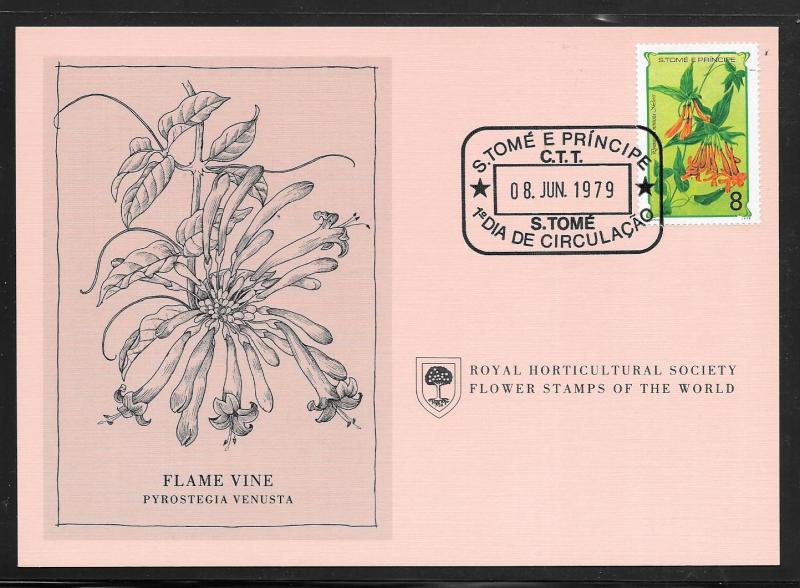 St Thomas & Prince Islands #503D FDC Royal Horticultural Society. (my5405)