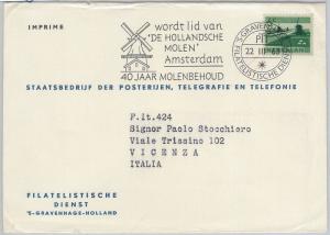 56238  NETHERLANDS - POSTAL HISTORY: postmark COVER 1963  Windmills ARCHITECTURE