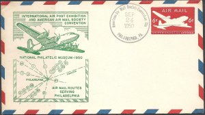 USA - 1950 - Stamped Envelope - Scott UC18 - International Airpost Exhibition