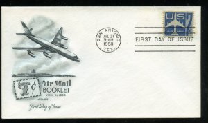 US C51a 7c Air Mail Postage Bklt UA Artmaster cachet FDC