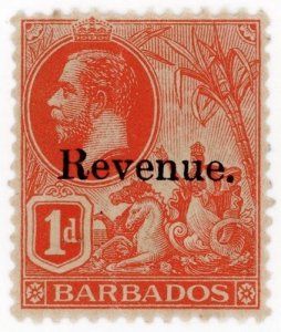(I.B) Barbados Revenue : Duty Stamp 1d (1916)