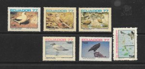 BIRDS - ECUADOR #960-65 MNH