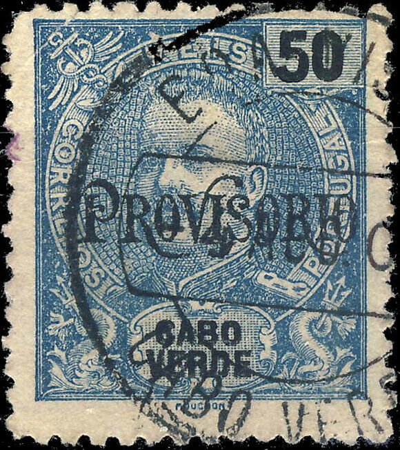 CAP VERT / CABO VERDE - 1903  BOA VISTA  cds on Mi.75 50R blue PROVISORIO