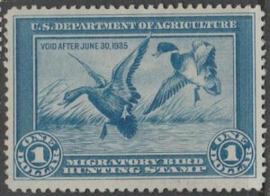 U.S. Scott Scott #RW1 Duck Stamp - Mint Single