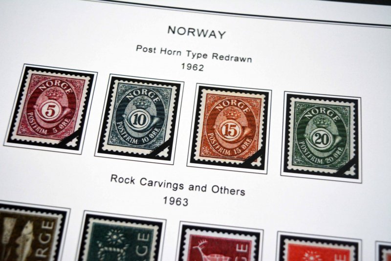 COLOR PRINTED NORWAY 1855-2010 STAMP ALBUM PAGES (183 illustrated pages)