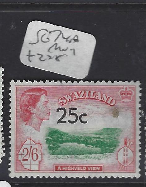 SWAZILAND  (P1510B)  QEII  25C SG 74 A  MOG