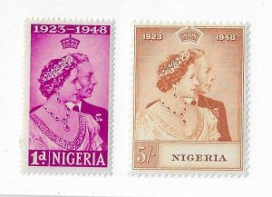 Nigeria Sc #73-74  Silver Wedding set of 2 OG VF