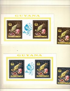 GUYANA - 2V+6S/S NH OF 1995 - GOLD&SILVER+OVERPRINRS - DINOSAURS - (WG09)