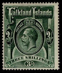 FALKLAND ISLANDS GV SG80, 3s slate-green, VLH MINT. Cat £100.