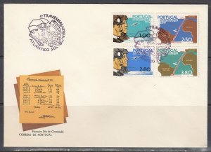 Portugal Scott 1160-3 FDC - Lisbon to Rio Flight, 50th Anniv.