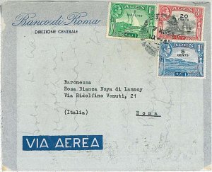 28474   - ADEN - POSTAL HISTORY  -  AIRMAIL COVER to ITALY 1953