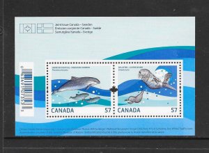 FISH - CANADA #2387 PORPOISE & OTTER S/S  MNH