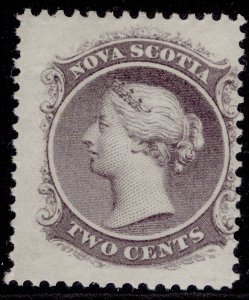 CANADA - Nova Scotia QV SG22, 2c grey-purple, LH MINT.