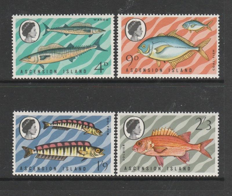 Ascension 1970 Fish, 3rd Series, all wmk Crown to left CA SG 126/9