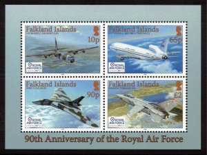 FALKLAND ISLANDS 2008 RAF 90th Anniversary S/S; Scott 965, SG 1108; MNH