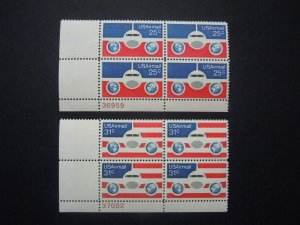 1976 C89 & C90 25c & 31c Planes & Globes Plate Blocks MNH OG VF