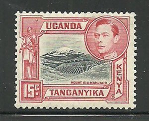 Album Treasures Kenya, Uganda, Tang. Scott # 72b 15c George VI Kilmanjaro MLH