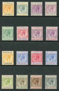 Cyprus SG85/98 1921-23 KGV Part Set Wmk Mult Script CA M/M