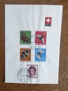 Butterflies and Insects - Pro Juventute  1955  Switzerland   Pro Juventut,set