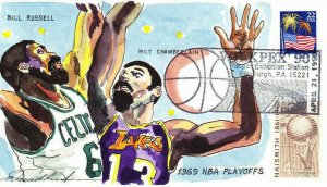 Wild Horse Hand Painted Basketball NBA Russell Chamberlain WILKPEX '90 #1189