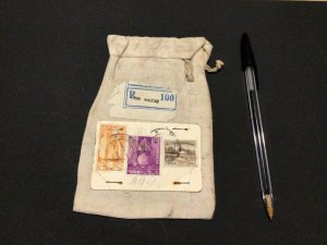 Pakistan to Walsall England vintage sample postal bag  57936