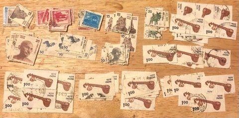 India Group of 135 stamps Avg to VF Used  Cat. $25.00+