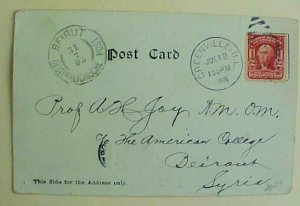 US LEBANON AUSTRIA POST BEIRUT 1905 FROM GREENVILLE ILLINOIS B/S NEW YORK