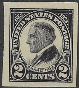 US  611   1923   2 cents IMP   VF  Mint hinged