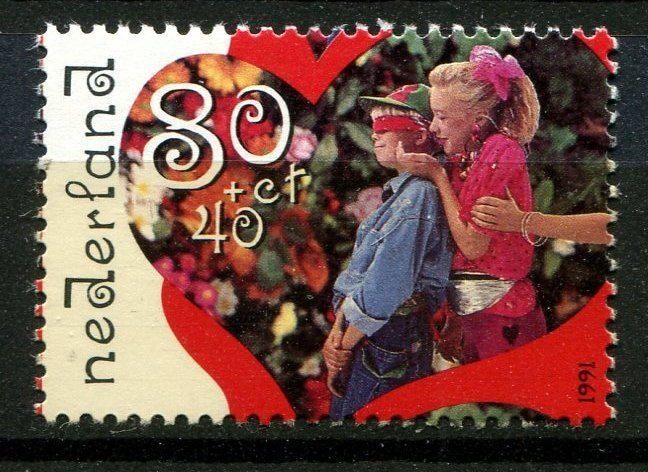 Netherlands Sc#B661 MNH, 80c+40c multi, Children Stamps 1991: Outdoor Play (1...