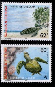 Wallis and Futuna Islands Scott 496-497 MNH** Green Turtle set