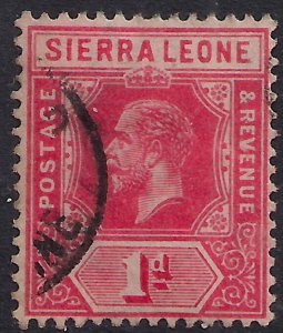 Sierra Leone 1912 – 21 KGV 1d Carmine Red used SG 113 Die 1 ( J792 ) 