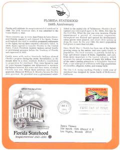 US 2950  FDC  Florida Statehood 150 years.