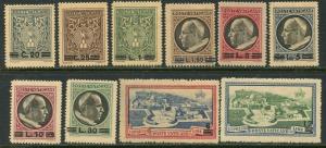 VATICAN Sc#102-109, E7-8 1946 Surcharged Complete Set OG Mint Hinged