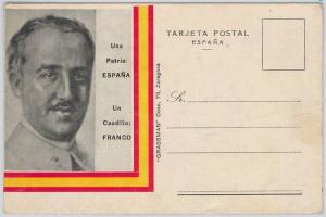 España - HISTORIA POSTAL: Guerra Civil  POSTAL PATRIOTICA : Caudillo