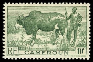 CAMEROUN Sc 304 - XF/MNH - 1946 10c - Zebu & herder - P.O. Fresh - Well Centered