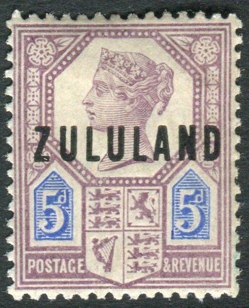 ZULULAND-1893 5d Dull Purple & Blue.  A lightly mounted mint example Sg 7