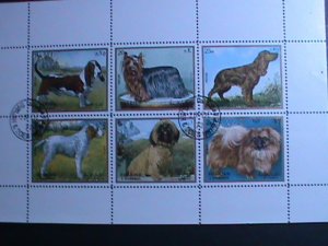 SHARJAH-1972-WORLD FAMOUS LOVELY DOGS CTO FANCY CANCEL SHEET-VERY FINE