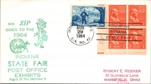 US SPECIAL EVENT CACHETED COVER MR. ZIP GOES TO THE 1964 INDIANA STATE FAIR B