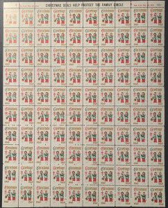 Christmas Seal 1960 full sheet.  MNH. OG.