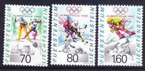 Liechtenstein 973-75 MNH 1992 Winter Olympics - Albertville Set