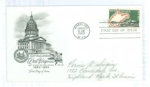 US 1232 1963 West Virginia Statehood, pencil address