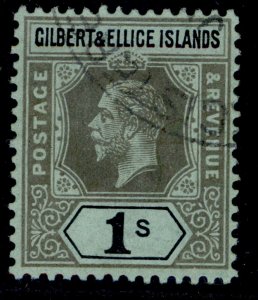 GILBERT AND ELLICE ISLANDS GV SG20, 1s black/green, FINE USED.